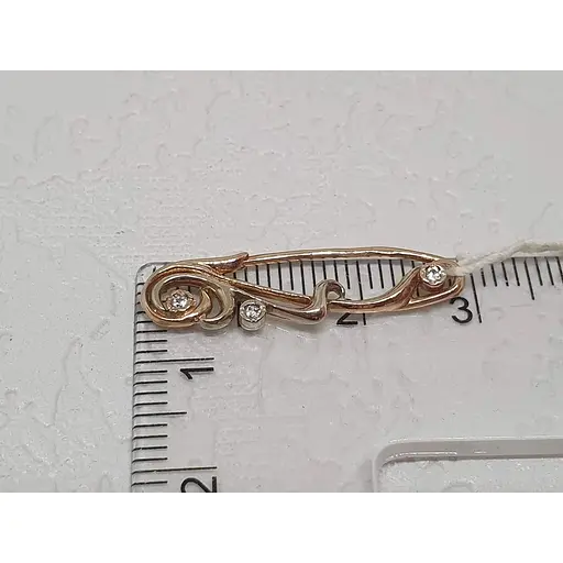 Золотая брошь Гаразд с фианитами. 3583354 - фото 3