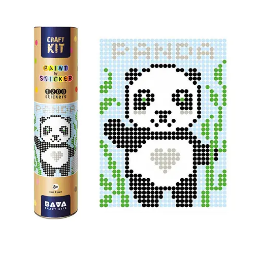 Картина по номерам стикерами в тубусе "Панда", 1200 стикеров 1852 33х48 см