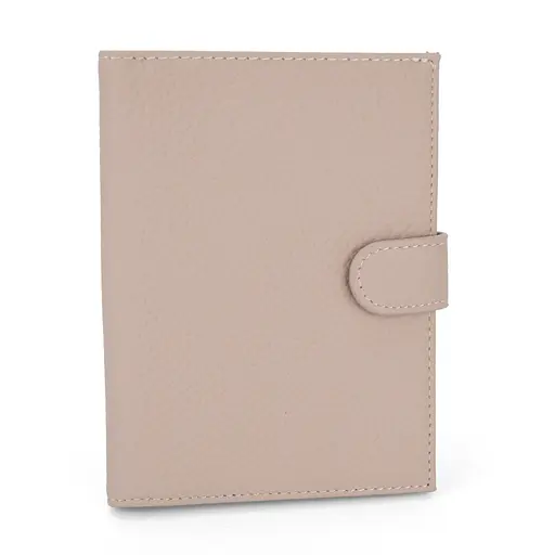 Обложка на паспорт 3459 кожаная с карманом для денег розовая - фото 1