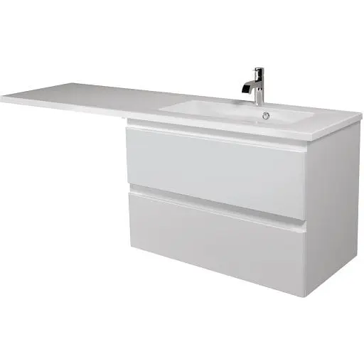 Тумба Мойдодир Unik 80-A Adam 140 R Білий підвісна з крилом над пральною машиною Білий - фото 1