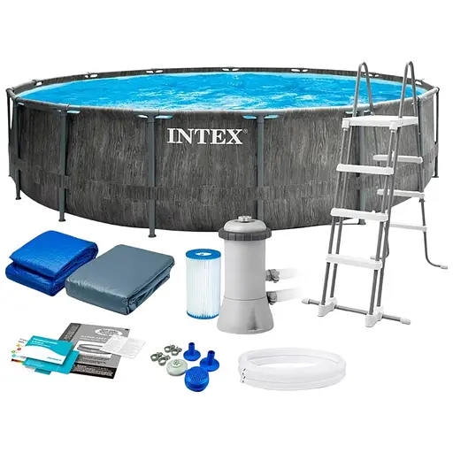 Басейн каркасний Intex 26744 NP круглий 549x122 см об'єм 24310 л сходи насос-фільтр