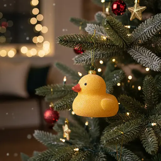 Прикраса ялинкова SPC Каченя 6 см з блискітками (951939) - фото 4