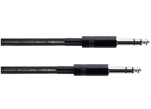 Балансный аудио кабель Jack 6,3 stereo — Jack 6,3 stereo Cordial EM3VV 3м - фото 2