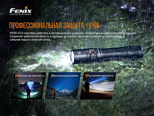 Тактичний ручний ліхтарик Fenix PD35 V3.0 1700лм Micro-USB (Чорний) - фото 7