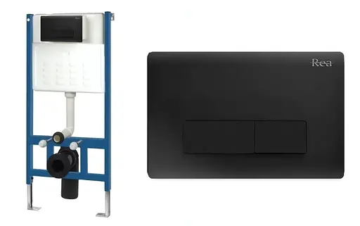 Кнопка змиву для інсталяції Rea H black mat REA-E0111, Чорний матовий - фото 2