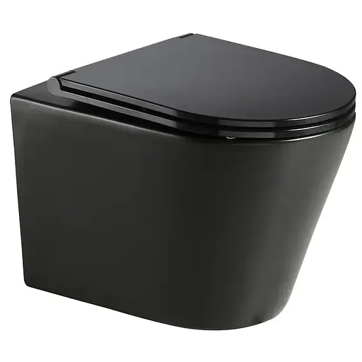 Унитаз подвесной Mixxus Premium Bevel-0301-R Black 515x355x365 мм, Rimless MP6471, Черный матовый - фото 1