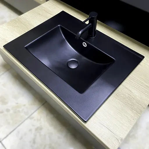 Умивальник VBI Ferrara 60 black matt врізний VBI-018042, Чорний матовий - фото 4