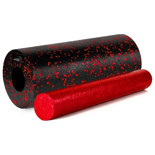 Масажний ролик (роллер) гладкий PowerPlay PP-4348 2 in 1 EPP Foam Roller Чорно/Червоний (33x14 см) (PP_4348_Red_(33*14)) - фото 1