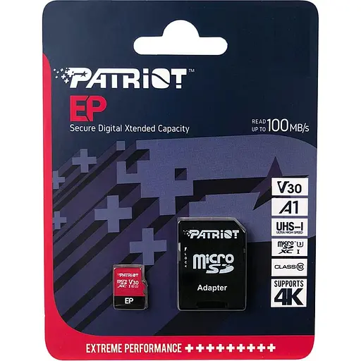 Карта памяти MicroSDXC 1TB UHS-I/U3 Class 10 Patriot EP A1 R90/W80MB/s + SD-adapter (PEF1TBEP31MCX) - фото 2