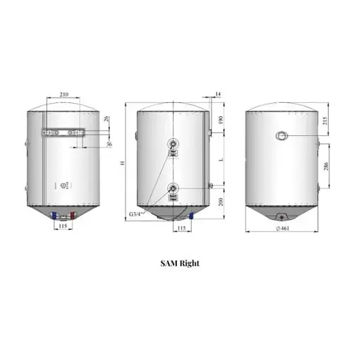Бойлер комбинированный накопительный WHP Sam 80 Right 30412 - фото 4