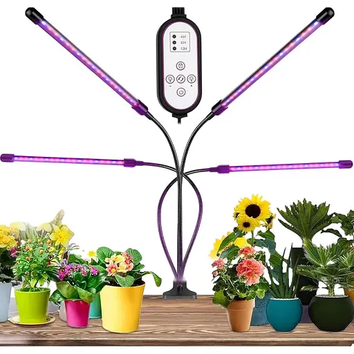 4-х важільний світлодіодний світильник Green Haven для кімнатних рослин 10 рівнів затемнення