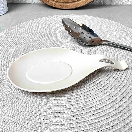 Силіконова підставка під ложку термостійкий килимок для кухонного начиння LVR 004 White (16582) - фото 2