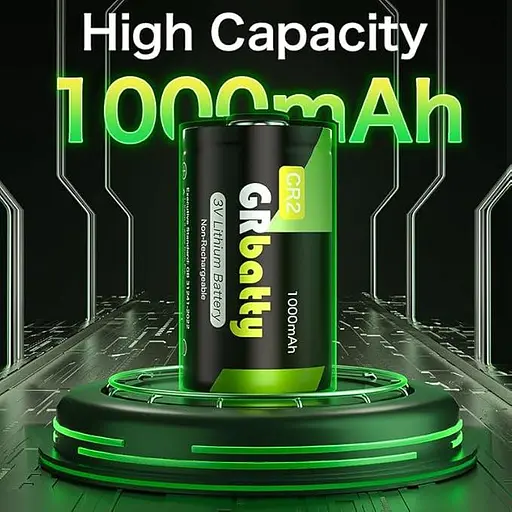 GRbatty CR2 3V літієва батарея 16 шт., батарея CR2, висока ємність 1000 мАг, довговічна батарея високої потужності - фото 4