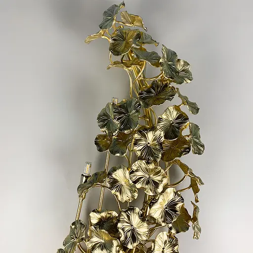 Видовжена золота бра у флористичних мотивах Line F Колір корпусу сатин - фото 2