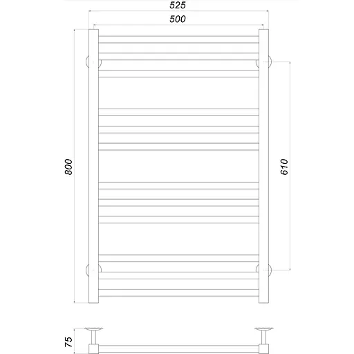 Полотенцесушитель UNIO MS W 800-500-12 Модена (22544) - фото 4