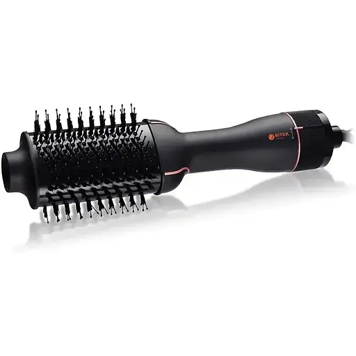 Фен стайлер щітка для вирівнювання та завивки волосся гребінець Bitek BT-411G 1200Вт Чорний - фото 1