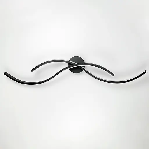 Настінний чорний бра Double Wave у 2-х розмірах Line F довжина 80 см Арт. WM35 BK - фото 9