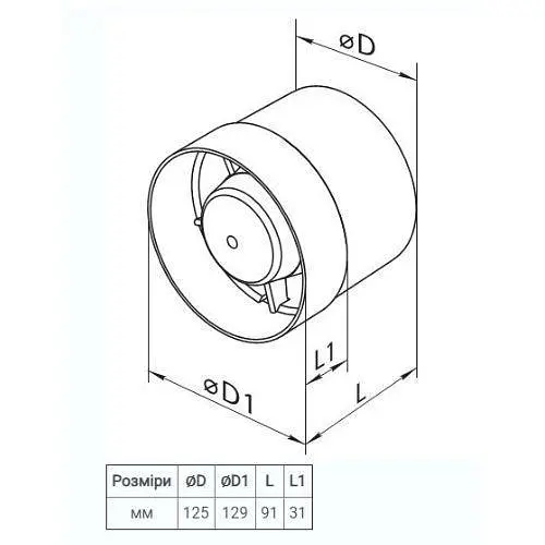 Вентилятор канальный осевой Домовент 125 ВКО Белый 30412 - фото 6