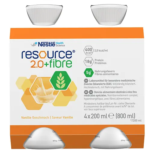 Набор энтеральное питание Nestle Health Science Resource 2.0+Fibre со вкусом ванили 3.2 л (4 уп. х 4 шт. х 200 мл) - фото 7