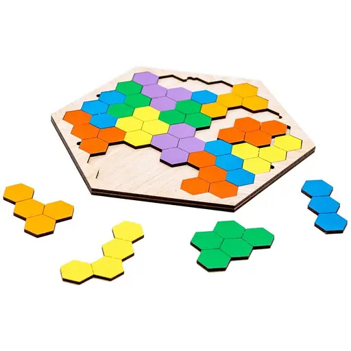 Развивающая игра-пазл PuzzleOK Шестиугольник Арт-22079, 20 элементов настольная - фото 3