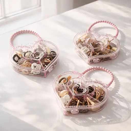 Набір аксесуарів для волосся в боксі серце 4 в 1 - фото 1