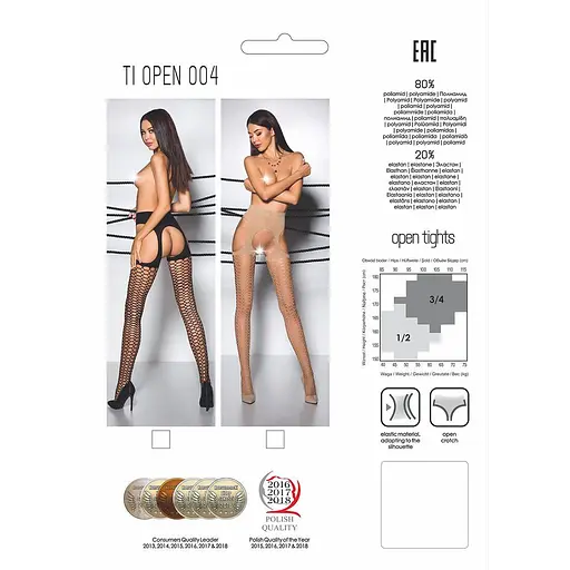 Эротические колготки Tiopen 004 nero (fishnet 40 den) - Passion имитация чулок и пояса 1/2 - фото 5