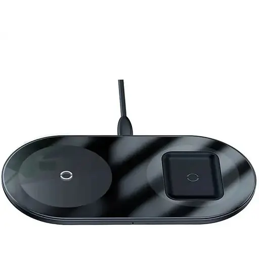 Зарядний пристрій BASEUS Simple 2-in-1 Wireless Charger 18W Max (WXJK-01) чорний - фото 1
