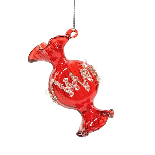 Елочное украшение "Конфета" 8*4*2 см, красный, YQ1401207