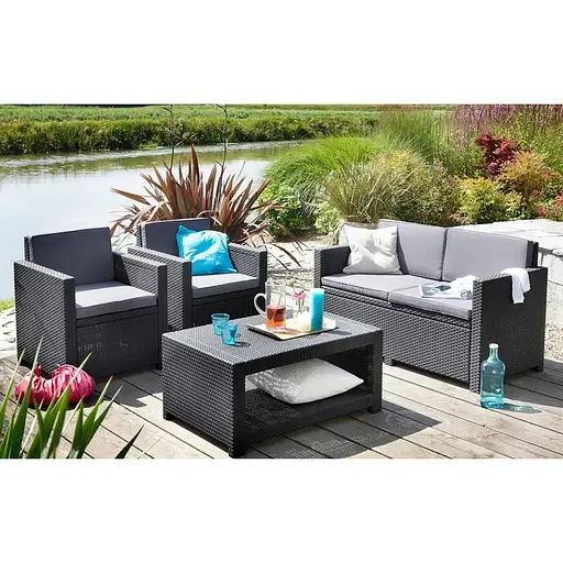 Комплект садовой мебели Allibert Keter Monaco set серый - фото 4