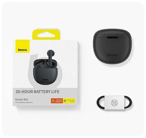 Навушники бездротові Baseus w2i чорні - фото 2