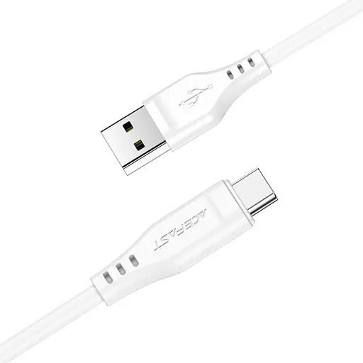 Кабель ACEFAST C3-04 USB to Type-C 3A, 1.2m, TPE, TPE connectors, White - фото 3