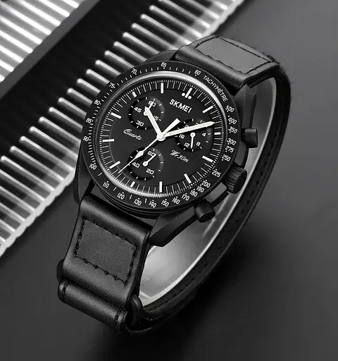 Чоловічий наручний класичний годинник Skmei 1982 (Чорний) - фото 4
