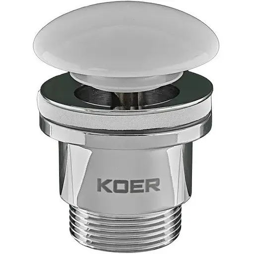 Донний клапан Koer PW-01-11 Click-Clack універсальний KR3405, Білий - фото 1