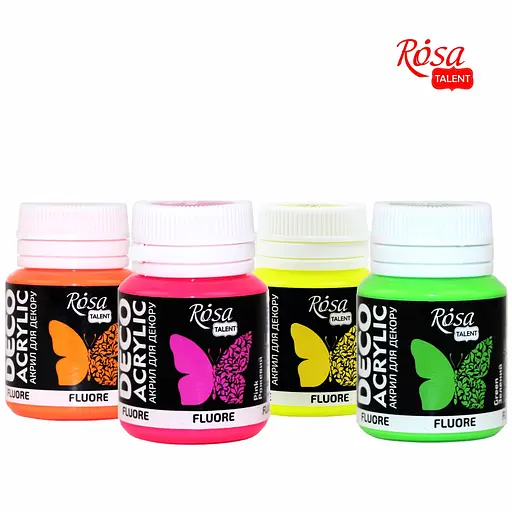 Фарба акрилова флуоресцентна 20 мл Rosa Talent - фото 2