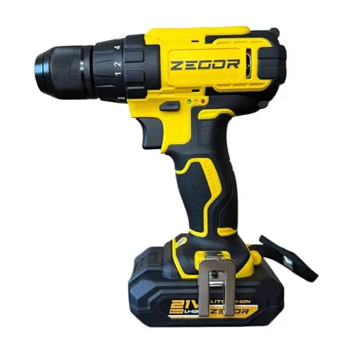 Шуруповерт профессиональный аккумуляторный Zegor CDP-21/21В/37 Нм/две скорости/2 батареи 21 В 2 Ач/реверс/подсветка/кейс
 - фото 3
