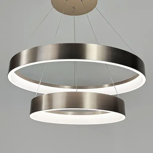 Современная кольцевая люстра в двойном сатиновом каркасе Ø 60+40 см | Line F | Ст. MJ262-600+400 Carmine - фото 5