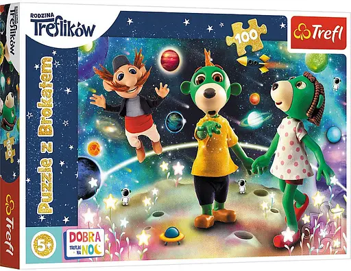 Набір Пазли - (100 елм.) Глітерні - "Надобраніч" / Сім'я Трефликів - фото 1