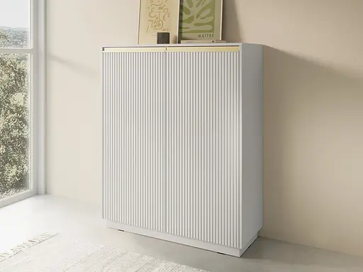 Комод высокий Perfect Home Роял / Royal KW104 2-дверный Белый (PFH-091288)