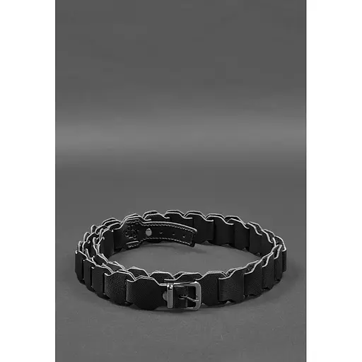 Женский кожаный бохо-ремень BlankNot Saffiano черный  - фото 3