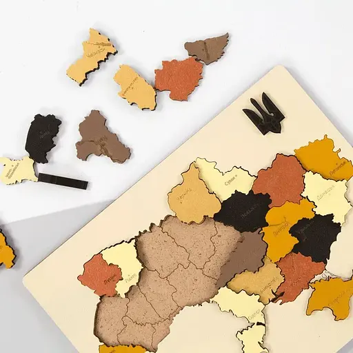 Набір картина 3D Rosa Talent Мапа України 3D кольори металіки МДФ 24 5х18 5 см  - фото 3