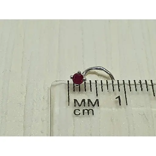 Серебряная серьга-пирсинг в нос Dear. 1018.1С Красный - фото 3