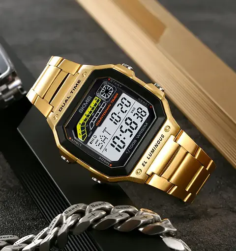 Годинник чоловічий наручний металевий Skmei 2307 (Золотистий) - фото 5