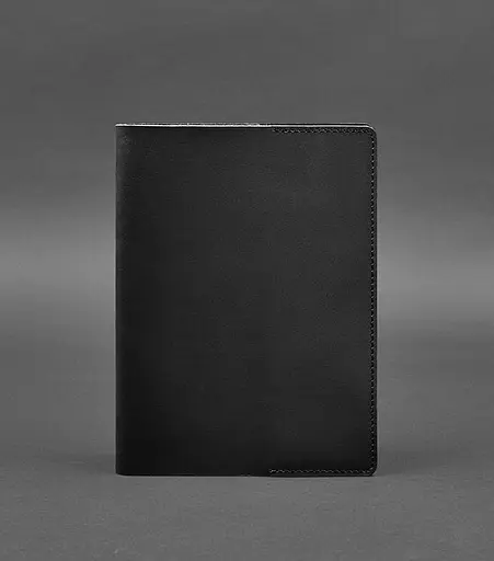 Шкіряна обкладинка для блокнота 6.0 (софт-бук) чорна Краст - фото 1