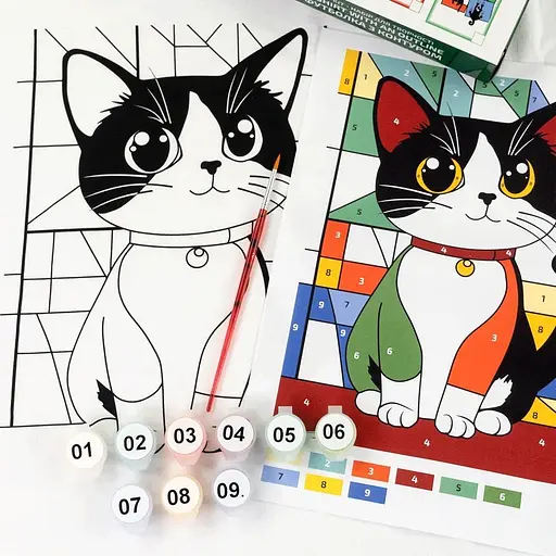 Набор футболка-раскраска Rosa Talent Яркий кот хлопок 100% размер XS - фото 4