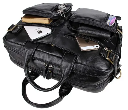 Чоловіча шкіряна сумка Vintage 39,5х29х13 см sum0012442 - фото 5