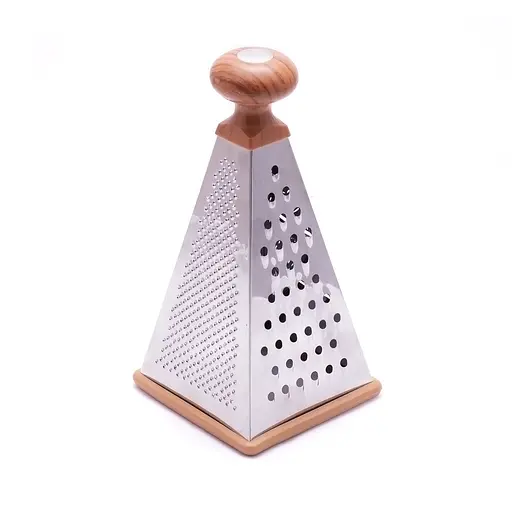 Тёрка для овощей и фруктов 4-сторонняя из нержавеющей стали 22.5 см, Kitchen Master Серебристый 81741 - фото 1