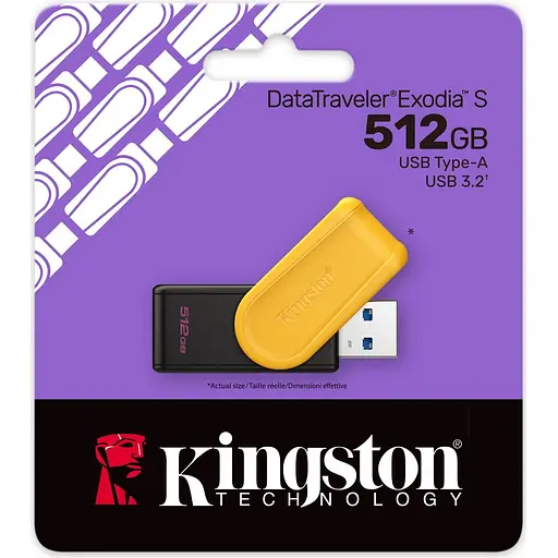 USB флеш-накопичувач Kingston DataTraveler Exodia S 512GB USB-A 3.2 Black/Yellow (DTXS/512GB) [139612] - фото 4