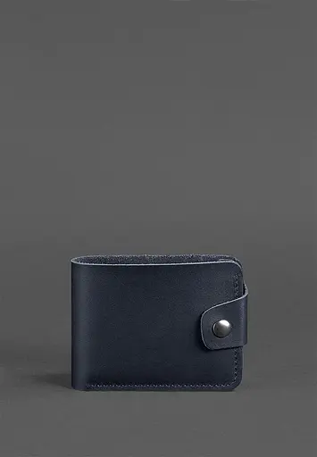 Шкіряне портмоне 4.3 темно-синє - фото 2