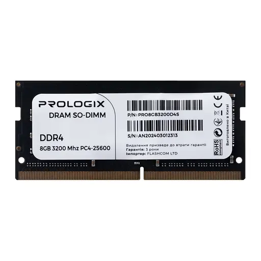 Модуль памяти SO-DIMM 8 ГБ/3200 DDR4 Prologix (PRO8GB3200D4S) - фото 1
