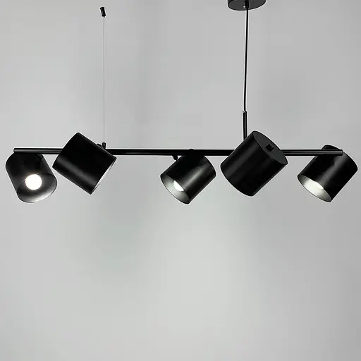 Удлиненная черная люстра-реплика KUP с 5 спотами Line.F MJ 120/5 BK - фото 1